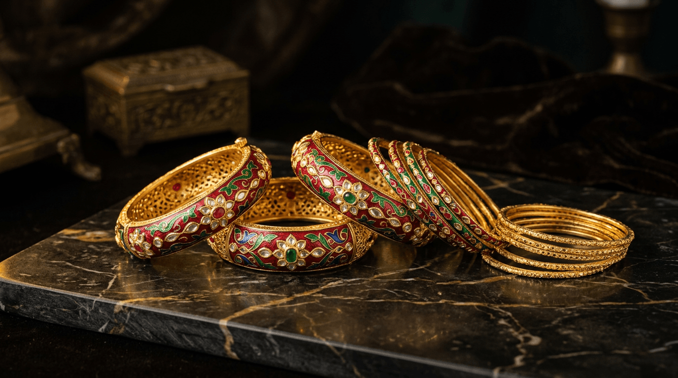 Gold Meenakari Bangles