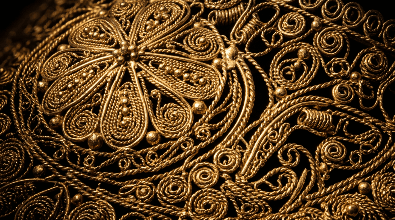 Gold filigree detail